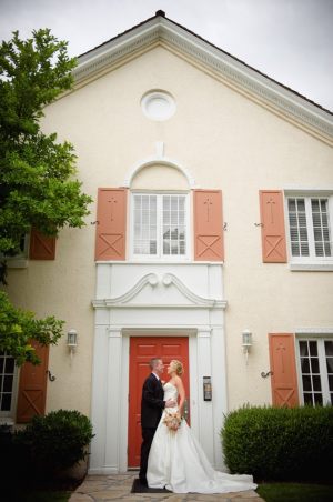 Bride and groom front door ~ Photo by Dezember Photography